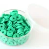 Boite de perles rondelles heishi 6 mm - vert plante