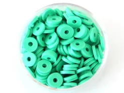 Boite de perles rondelles heishi 6 mm - vert plante