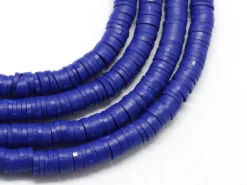 Boite de perles rondelles heishi 6 mm - Bleu roi