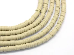 Boite de perles rondelles heishi 6 mm - Taupe