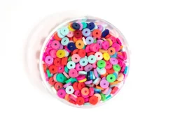 Boite de perles rondelles heishi 3 mm - Mix de couleurs pop
