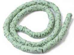 Boite de perles rondelles heishi 6 mm - Naturel vert