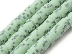 Boite de perles rondelles heishi 6 mm - Naturel vert