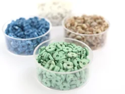 Boite de perles rondelles heishi 6 mm - Naturel vert