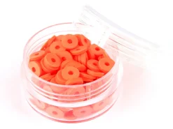 Boite de perles rondelles heishi 6 mm - rouge tomate - rouge orangé