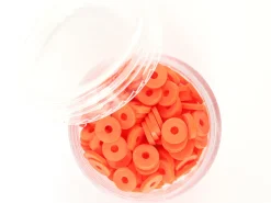Boite de perles rondelles heishi 6 mm - rouge tomate - rouge orangé
