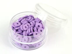 Boite de perles rondelles heishi 6 mm - mauve violet