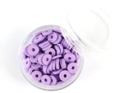 Boite de perles rondelles heishi 6 mm - mauve violet