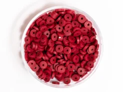 Boite de perles rondelles heishi 3 mm - rouge marsala
