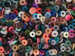Boite de perles rondelles heishi 6 mm - mix de couleurs naturelles