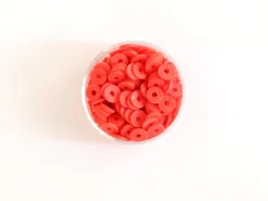 Boite de perles rondelles heishi 6 mm - rouge