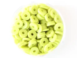 Boite de perles rondelles heishi 6 mm - vert anis