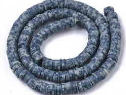 Boite de perles rondelles heishi 6 mm - bleu nature imitation pierre