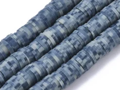 Boite de perles rondelles heishi 6 mm - bleu nature imitation pierre