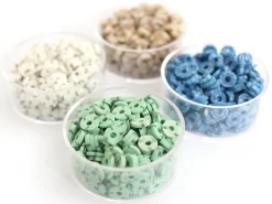 Boite de perles rondelles heishi 6 mm - bleu nature imitation pierre