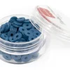 Boite de perles rondelles heishi 6 mm - bleu acier