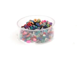 Boite de perles rondelles heishi 3 mm - mix de couleurs naturelles
