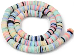 Boite de perles rondelles heishi 6 mm - multicolores à paillettes