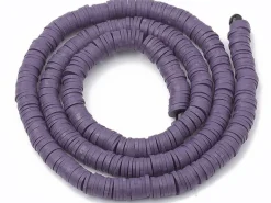 Boite de perles rondelles heishi 6 mm - prune