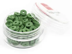Boite de perles rondelles heishi 6 mm - Vert végétal