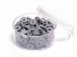 Boite de perles rondelles heishi 6 mm - gris acier