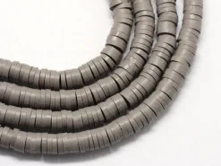 Boite de perles rondelles heishi 6 mm - gris acier