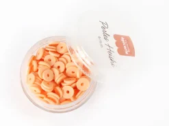 Boite de perles rondelles heishi 6 mm - orange pâle abricot