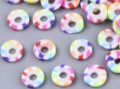 Boite de perles rondelles heishi 6 mm - multicolore arc-en-ciel