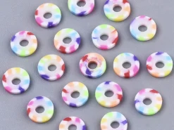 Boite de perles rondelles heishi 6 mm - multicolore arc-en-ciel