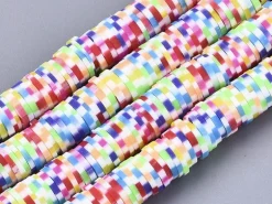 Boite de perles rondelles heishi 6 mm - multicolore arc-en-ciel