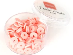 Boite de perles rondelles heishi 6 mm - rose poudré