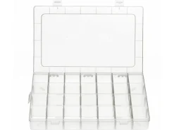 Boite de rangement pour perles - casiers ajustables - 28 compartiments - 21 x 17 x 4 cm