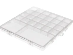 Boite de rangement pour perles - 26 compartiments - 19 x 20 cm