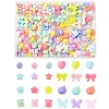 Boîte d'assortiment de perles en plastiques pastels - Forme mixte