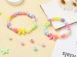 Boîte d'assortiment de perles en plastiques pastels - Forme mixte