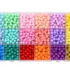 Boîte de 1500 perles - 18 couleurs de perles opaques en plastique - 6 x 5 mm
