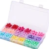 Boîte de 1000 perles rondes opaques en acrylique - 9 couleurs