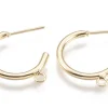 Boucles créoles avec anneau - diamètre 24 mm - laiton doré à l'or fin 24K