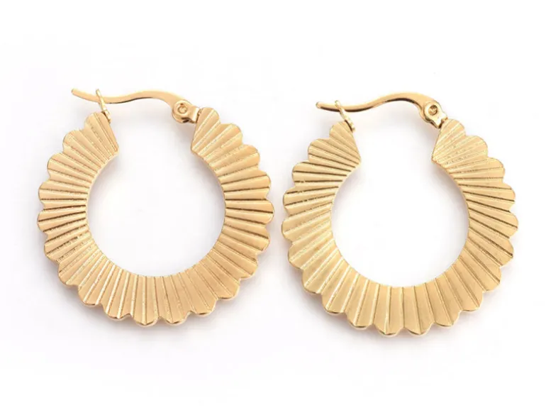 Boucles d'oreilles créoles - acier inoxydable - 30 mm