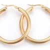 Boucles d'oreilles créoles - acier inoxydable doré - 39 mm