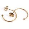 Boucles d'oreilles demi-créoles pour perles heishi - Doré à l'or fin 18k - 19 x 20 x 1.5 mm