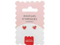 Boucles d'oreilles en porcelaine coeur - La Petite Epicerie