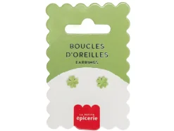 Boucles d'oreilles en porcelaine Trèfle - La Petite Epicerie