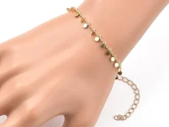 Bracelet à breloque - 19 cm - Acier inoxydable couleur or
