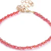 Bracelet à perles de verre - rouge irisé