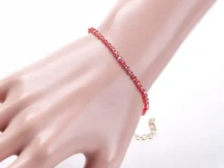 Bracelet à perles de verre - rouge irisé