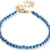 Bracelet à perles de verre - bleu irisé