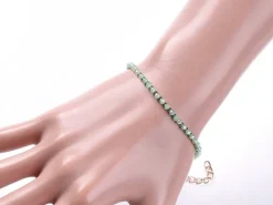 Bracelet à perles de verre - vert irisé