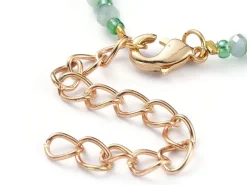 Bracelet à perles de verre - vert irisé