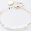 Bracelet avec véritables perles de culture et chaine doré à l'or fin 18K